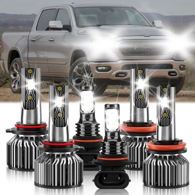 For Ram 3500 2011 2012 6x LED Headlight Bulb High/Low Beam Fog Light Kit 26000LM - Изображение 1 из 4