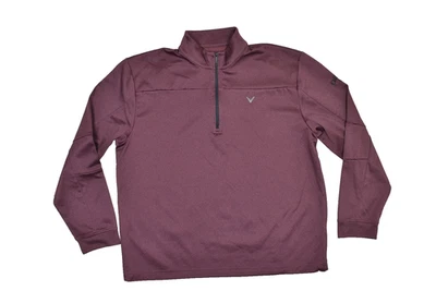 Callaway Men's Burgundy Weather Series 1/4 Zip Pullover Golf Sweater Size LTG - Image 1 of 4