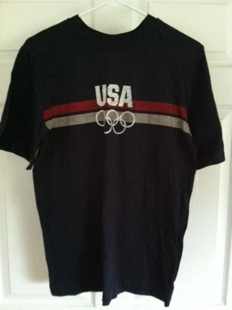 Camiseta Niño Equipo Olímpico USA Talla X-Grande Azul con Rayas Rojas y Tostadas Nueva Foto 1 de 1