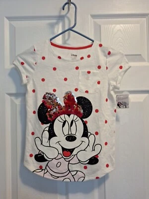 Disney Jumping Beans Girl's Size 7 Minnie Mouse Sequin White T-Shirt NWT - Image 1 of 4
