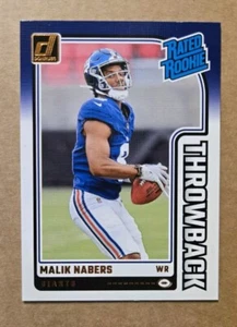 2024 Donruss #48 Malik Nabers Rated Rookie Throwback GIANTS - Picture 1 of 2