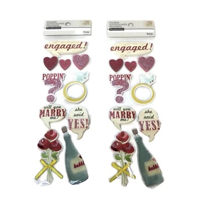 Recollections Dimensional Stickers Engaged Engagement Marry Me 2 Packs 10 Pcs ea - Image 1 of 4