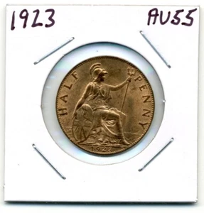 Großbritannien. Half Penny. 1923 Auswahl über Stempelglanz rot & braun - Bild 1 von 2