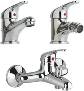 SET COMPLETO MISCELATORE BIDET + RUBINETTO LAVABO BAGNO + MISCELATORE MONOCROMAT - Foto 1 di 2