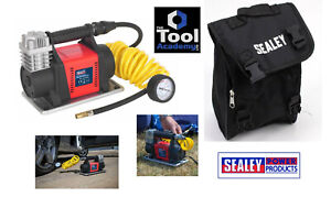 Sealey Mini Air Compressor 12V Heavy Duty with Storage Bag and Accessory Kit