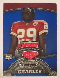 2008 Bowman Sterling Blue Jamaal Charles 390/399 Jersey Relic - Picture 1 of 2