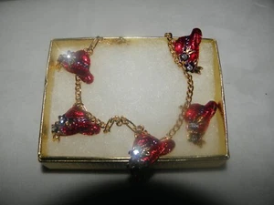 PULSERA CON ENCANTO RED SOMBRERO SOCIEDAD CRISTAL AUSTRIACO REGALO DE NAVIDAD VALENTÍN - Imagen 1 de 6