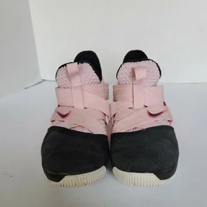 Nike Lebron Soldier XII 12 Sz 5Y Women Size 6.5 Pink /Black Suede AA1352-666 - Picture 1 of 12