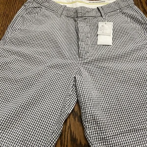 Club Monaco Shorts 31 Chino Preppy Gray White Check Men’s NWT - Picture 1 of 6