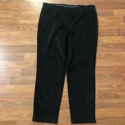 J Jill Women's Velvet Black Pants Size 10P 16 Elastic Waist Casual Pull-On - Image 1 of 4