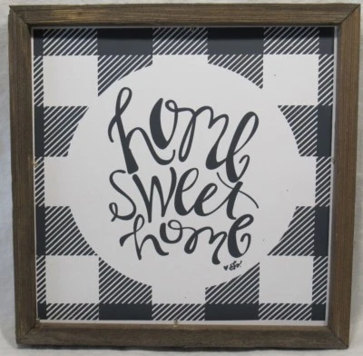 Знак Buffalo Check HOME SWEET HOME деревянная рамка Collins Fresh + оригинальный 10x10 - Изображение 1 из 4