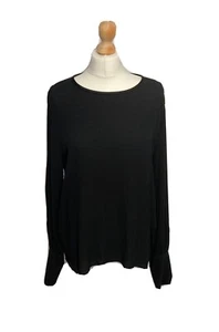 Mango Suit crepe balloon long sleeves black blouse size M - Picture 1 of 11