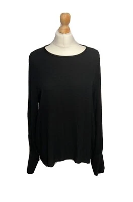 Mango Suit crepe balloon long sleeves black blouse size M - Image 1 of 4