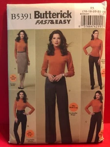Butterick Pattern B5391 MISSES & PETITE SKIRT PANTS Sz 16-24 Boot Cut Skinny  - Picture 1 of 2