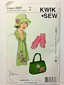 KwikSew 3397 HAT BAG SHAWL GLOVES FLOWERS sewing pattern uncut FF Sealed 2005 - Picture 1 of 7