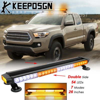 For Toyota Tacoma 54 LED Rooftop Warning Emergency Strobe Lights Bar White Amber Foto 1 de 4