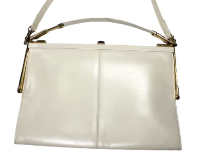 Bolso de Hombro Creation Picard Vintage Bolso de Mano Cuero Beige Cartera Canadá Foto 1 de 4