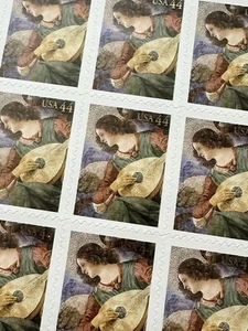 Angel With Lute Unused Postage Stamps | Sheet Of 20 | 44 Cents Face Value - Picture 1 of 4