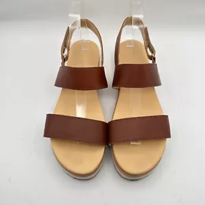 Nisolo Go-To Flatform Sandals 2.0 Womens 8 Brown Leather Lightweight Slingback - Picture 1 of 7