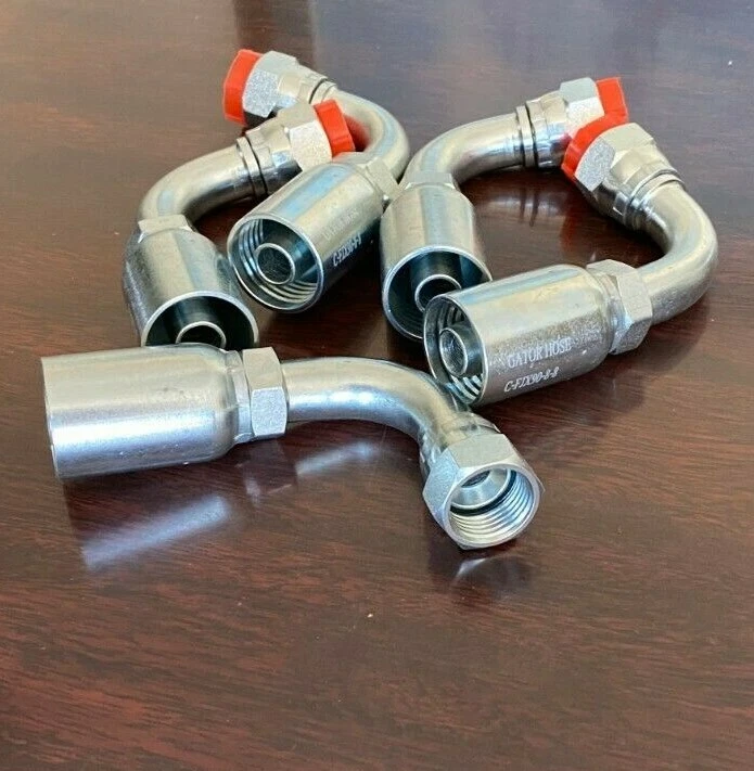 08U-670 After Market Manguera Hidráulica Montaje 1/2" Manguera 90 Codos 5/8" Hembra JIC  Foto 1 de 3