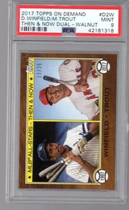 2017 Topps On Demand Then & Now Dual D2W Mike Trout RARE Walnut SP/25 PSA 9 - Picture 1 of 1
