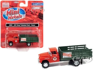 1957 CHEVROLET STAKEBED TRUCK RED "TEXACO" 1/87 (HO) MODEL CAR BY CMW 30661 - Picture 1 of 1