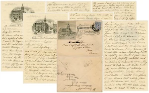 IRELAND 1902 NORTHERN COUNTIES HOTEL ILLUSTRATED ENV + LONG LETTER SHIPS TRAVEL - Picture 1 of 9