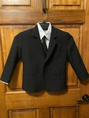 Esmoquin por Raphael Niños Talla 7 Negro 5 Piezas Traje Camisa Chaleco Corbata Pantalón Chaqueta   Foto 1 de 4