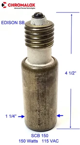 Chromalox SCB Series Heater 120V 150W Edison SB Base NOS New Old Stock - Bild 1 von 7