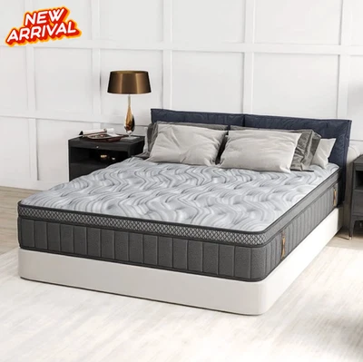 14" Colchones KING Size De Espuma 14 Pulgadas Memory Foam Hybrid Bed Mattress - Image 1 of 4