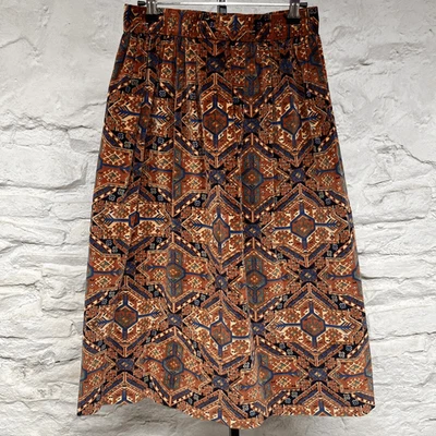 Vtg 60s 70s Handmade Velvet Midi Skirt Hippie Boho Festival Geometric Pattern - Image 1 of 4