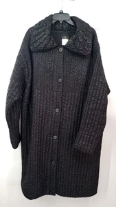 Abrigo largo de colección Sue Wong para mujer negro de gran tamaño ligero suave Qulted mediano - Imagen 1 de 13