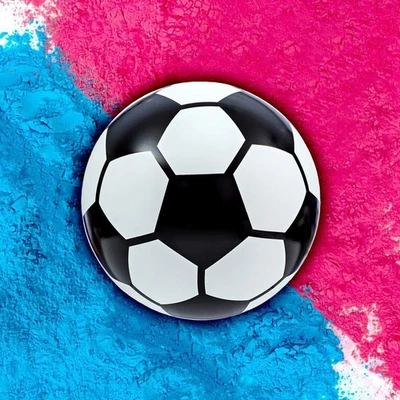 Gender Reveal Soccer Ball with Pink and Blue Powder - Image 1 of 4