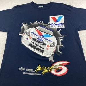 Vintage NASCAR Mark Martin Valvoline T Shirt Men Size XL Navy Blue Racing - Picture 1 of 7