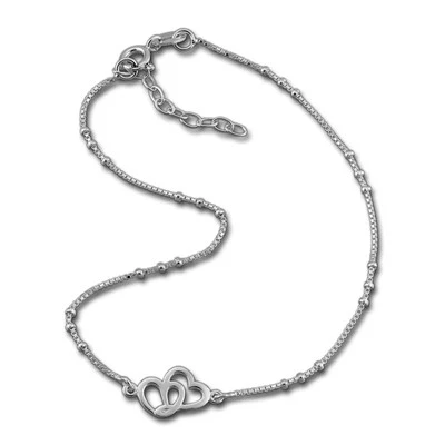 Silberdream Cavigliera Argento per Donna Accessori IN Due Cuori 26cm SDF0353J - Immagine 1 di 4