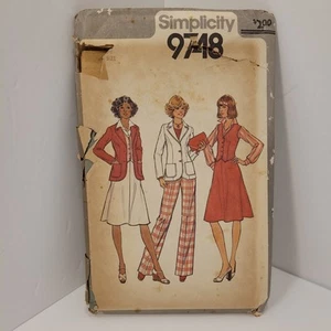 Simplicity 9748 Vintage UNCUT Sewing Pattern 1980 Size 20 1/2 - Picture 1 of 12