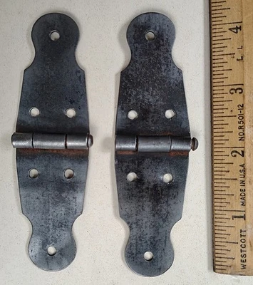 2 bisagras antiguas de hierro para baúl, cofre o caja vintage, piezas de herrajes para vapor Foto 1 de 3