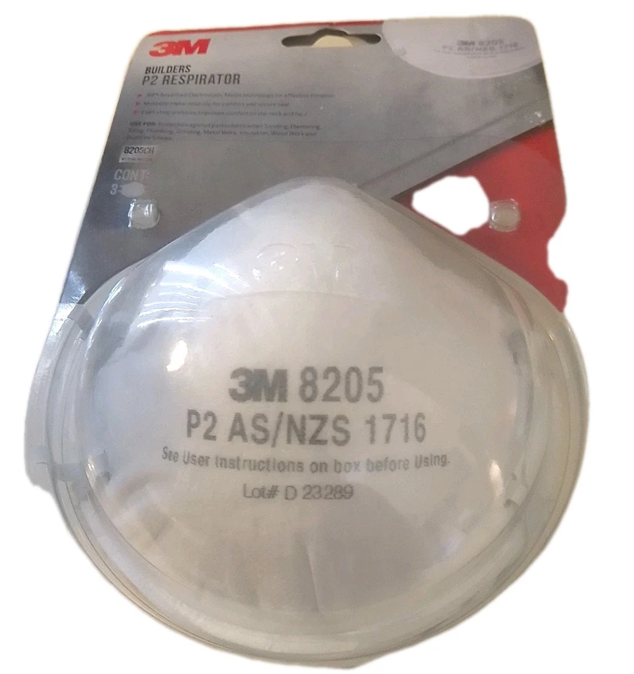 3M 8205 P2 Builders Respirator 3Pcs WX700102576