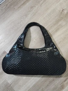 Hobo International 19"x 8"x 4" schwarz gewebte Schulter Handtasche sehr schön - Bild 1 von 8