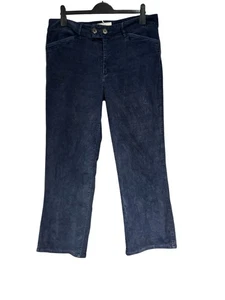 Fat Face Navy Blue Corduroy Trousers Size 16 Cords Jeans Stretch Pockets 27” Leg - Picture 1 of 7