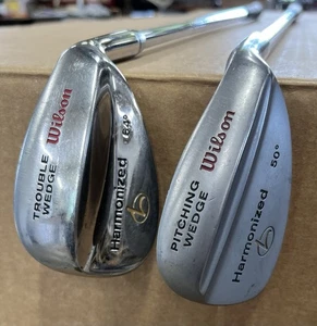 WILSON - Harmonized PITCHING 50* & Trouble 64* Wedge Lot x2 * 35" All Original - Picture 1 of 24
