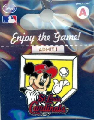 Cardinals Disney Pin Choice St Louis Minnie Mouse Mickey Mouse Goofy Donald Duck - Image 1 of 2