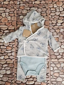 NWT DISNEY BABY Mickey 3-Piece Hooded Set 3/6 months Organic Cotton - Picture 1 of 7
