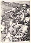 Religious Art print c 1910 The Ark in the Jordan Frederick R Pickersgill English