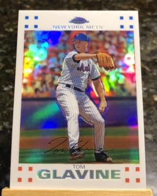2007 Topps Chrome Tom Glavine White Refractor /660 SP #165 HOF  - Image 1 of 2