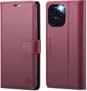 iPhone 16 Pro Max Wallet Case RFID Blocking Card Holder PU Leather Flip Cover - Picture 1 of 6