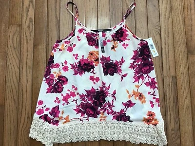 Nueva camiseta sin mangas Kensie Cami camisola pequeña dobladillo de encaje correa de españa floral precio de venta sugerido por el fabricante $55 Foto 1 de 4