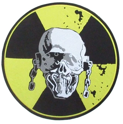 NAGA PATCHES Patch écusson skull tête de mort radioactif symbole patche dorsal dos grand