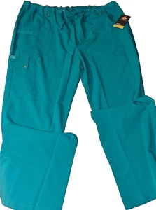 Dickies Scrubs Pants Woman XL Tall Xtreme Stretch Drawstring Elastic Aqua Blue - Picture 1 of 14