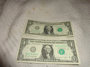 lot of 2 sequential serial numbers 66194151/66194150 and birthday note - Picture 1 of 2